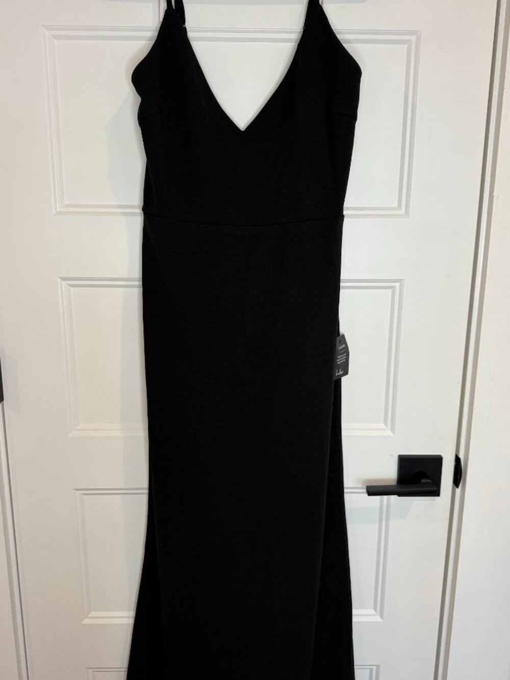 Lulu’s Black Tie Low Back Maxi Dress